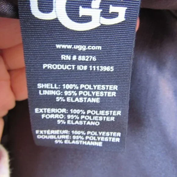 UGG HATTIE LONG OVERSIZED BLACK COAT SZ XL